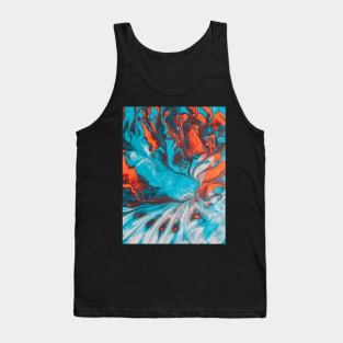 Turquoise and Red Pouring Tank Top